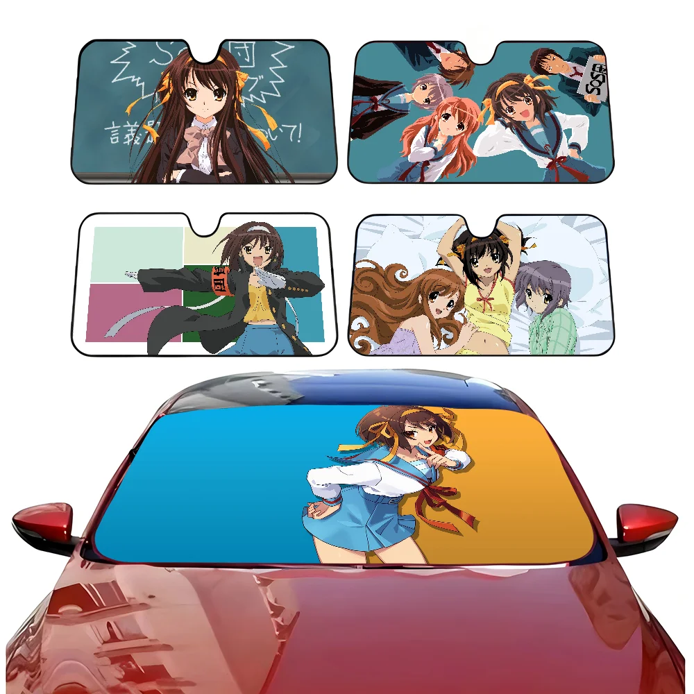 H-Haruhi S-Suzumiya Sunshade Sun Shade Shield Blocker Auto Cover Protector Window Visor Universal