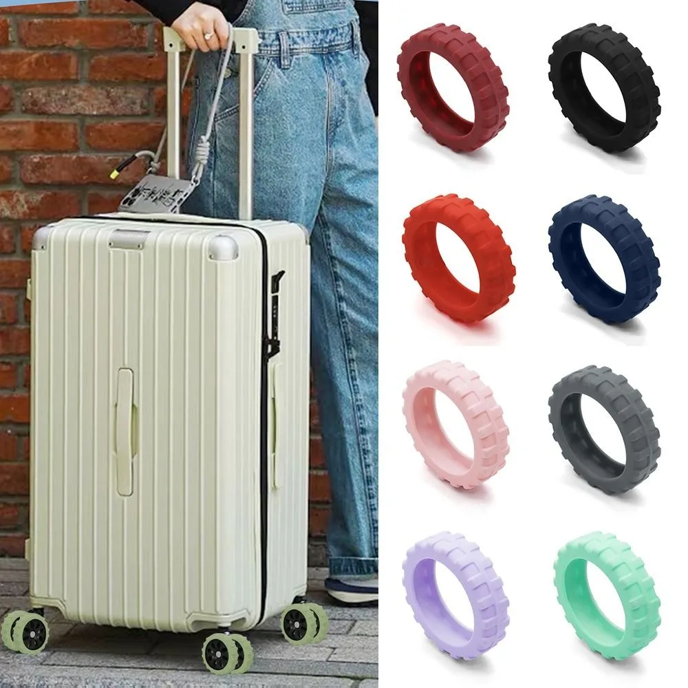 8PCS/Set Silicone Travel Luggage Caster Shoes with Silent Sound Reduce Noise Wear Trolley Box Casters Cover for Luggage