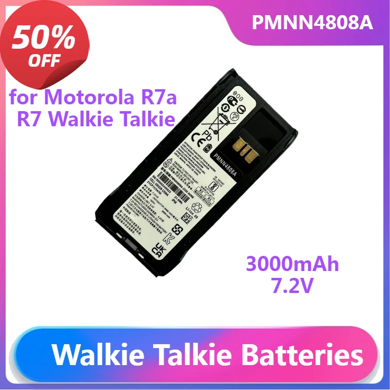 PMNN4808A Battery for Motorola R7a R7 Walkie Talkie Accessory Replacement 3000mAh 7.2V Battery