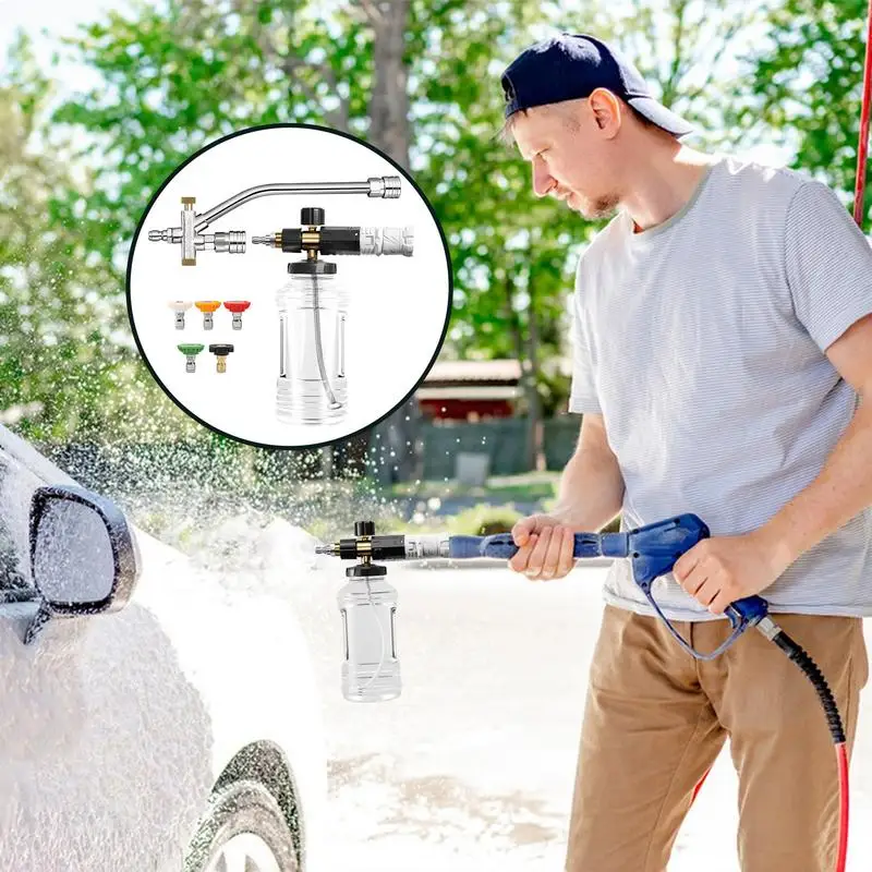 Car Wash Soap Sprayer Car Soap Sprayer Spray Nozzle Pressure Attachment Kit Adjustable Mode For Truck Outdoor Lawn House Car