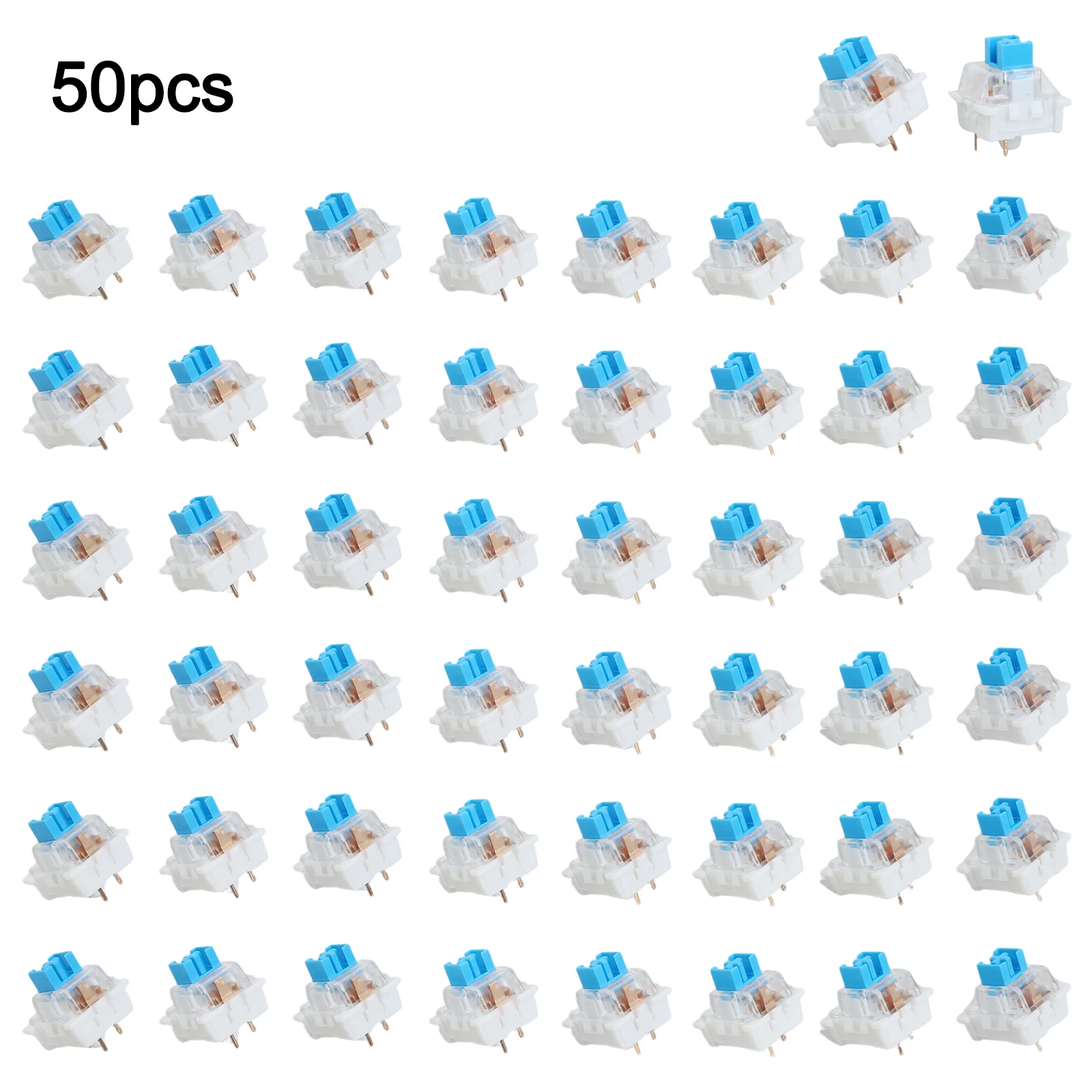 50Pcs Keyboard  Switch Keyboard Clicker Key Replacement  3 Pin Tactile Switch Keyboard  Replacement Accessorie