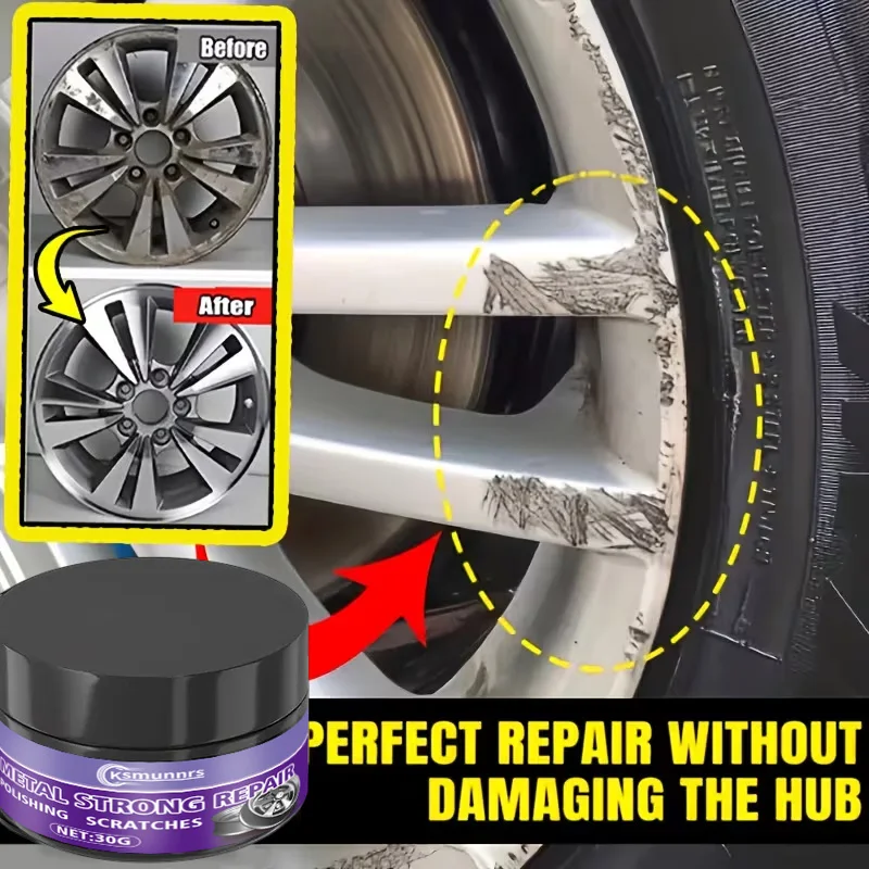 Fasilawei Universal Wheel Repair Kit - Alloy Wheel Scratch and Scuff Repair, Oxidation Paste, Tire Rim Care Polishing Cream