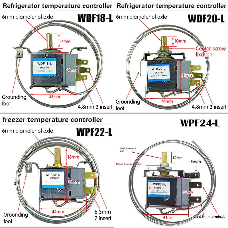 WDF18-L WDF20-L WPF22-L WPF24-L refrigerator general mechanical temperature control  switch freezer mechanical thermostat