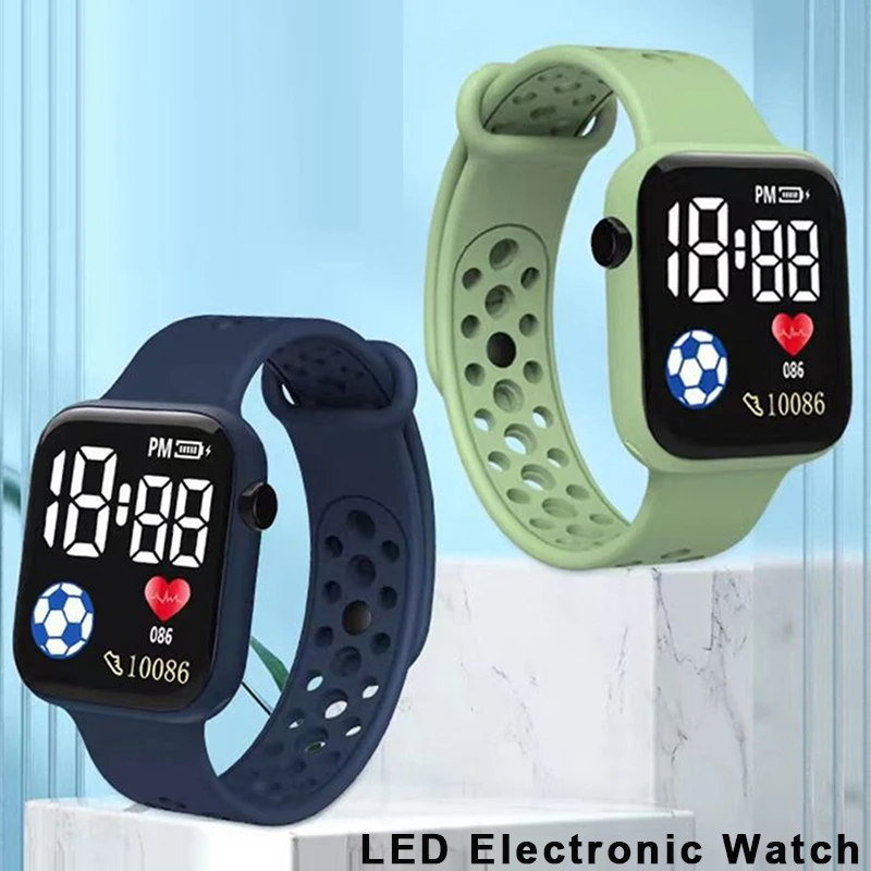 Football Kids Watches Sports LED Digital Watch for Boys and Girls Silicone strap Student Children Electronic Wristwatch Clock