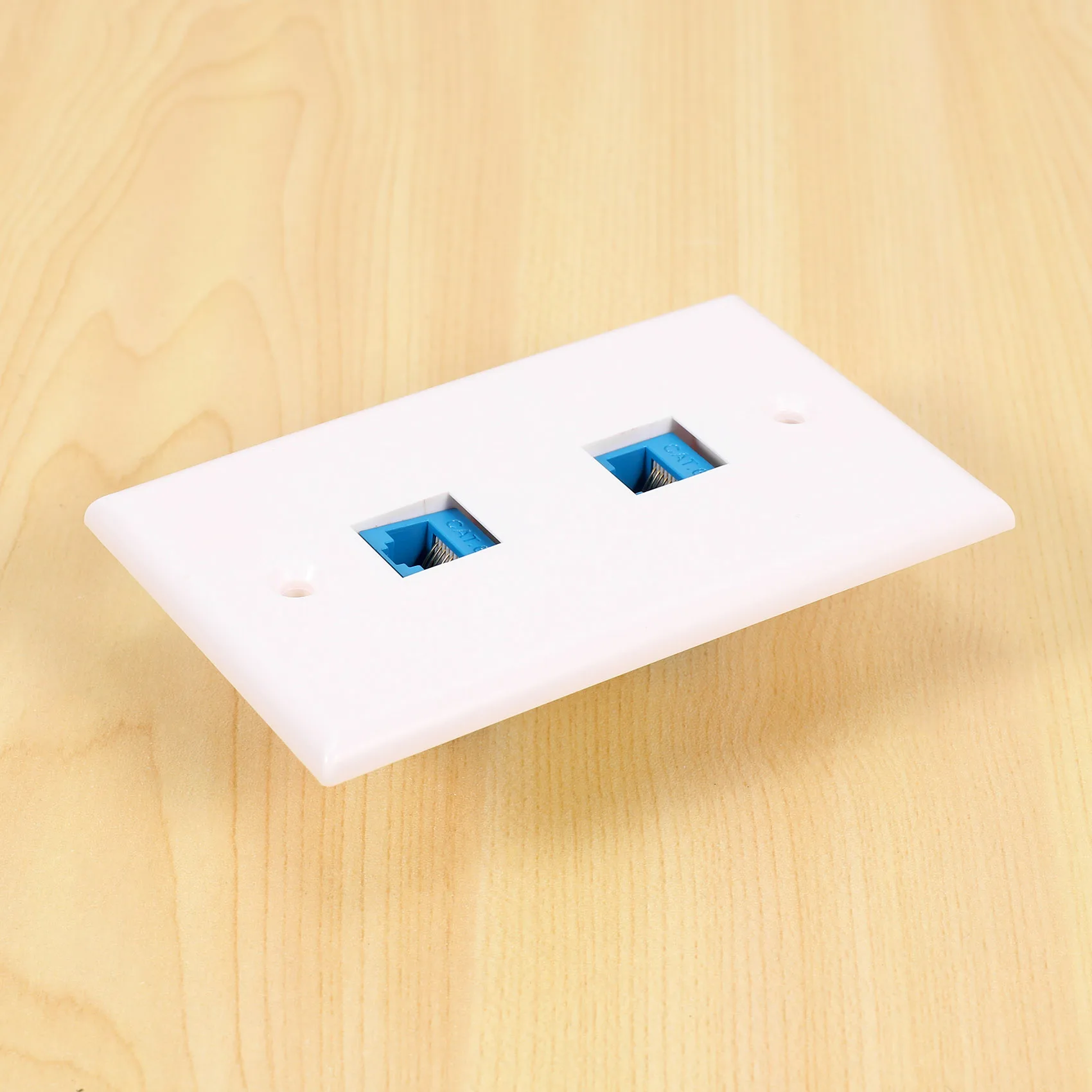 New-4 Pieces 2 Port Ethernet Wall Plate, RJ45 Cat6 Female To Female Jack Inline Coupler Face Plates
