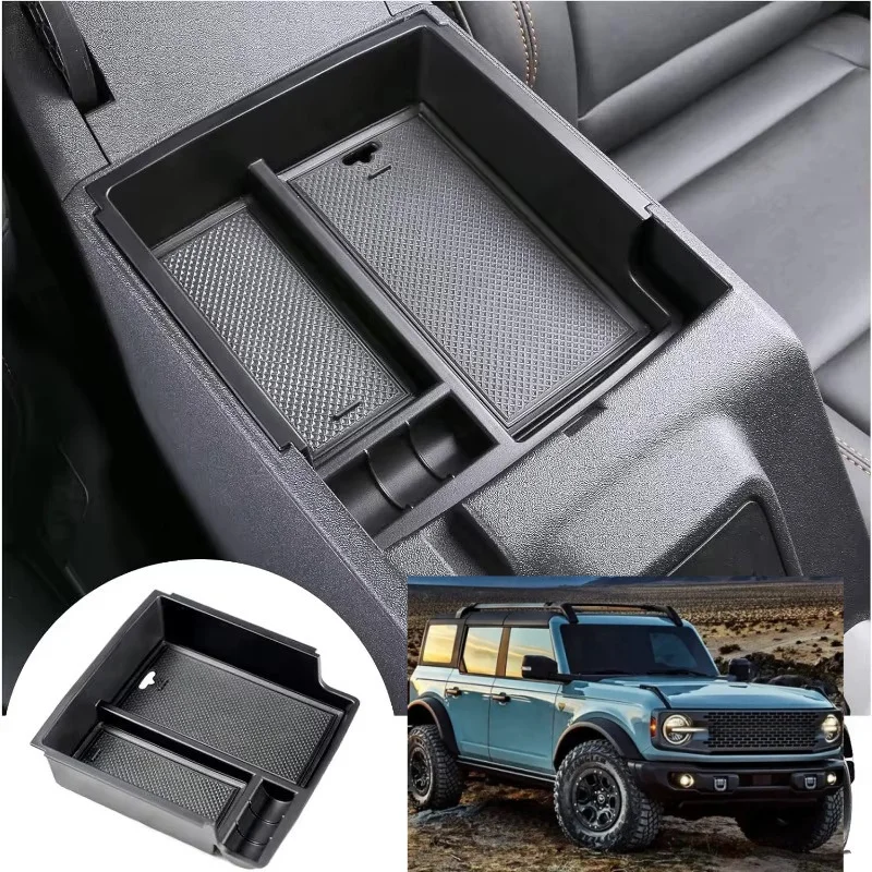 Center Console Organizer Tray For Ford Bronco 2024 2023 2022 2021 Armrest Storage Insert Box Fit Bronco 2/4 Door Accessories