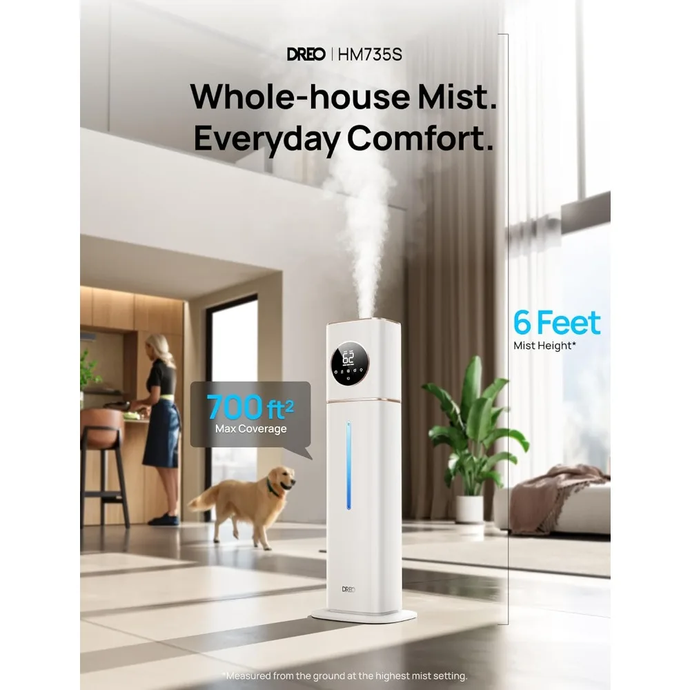HM735S 11L Smart Humidifier Large Room 700 ft², 100H Cool Mist Air Humidifiers for Bedroom, Top-Fill Self-Cleaning Tank
