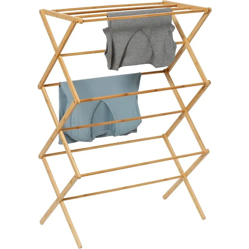 Collapsible Clothes Drying Rack, Bamboo DRY-09508 Natural