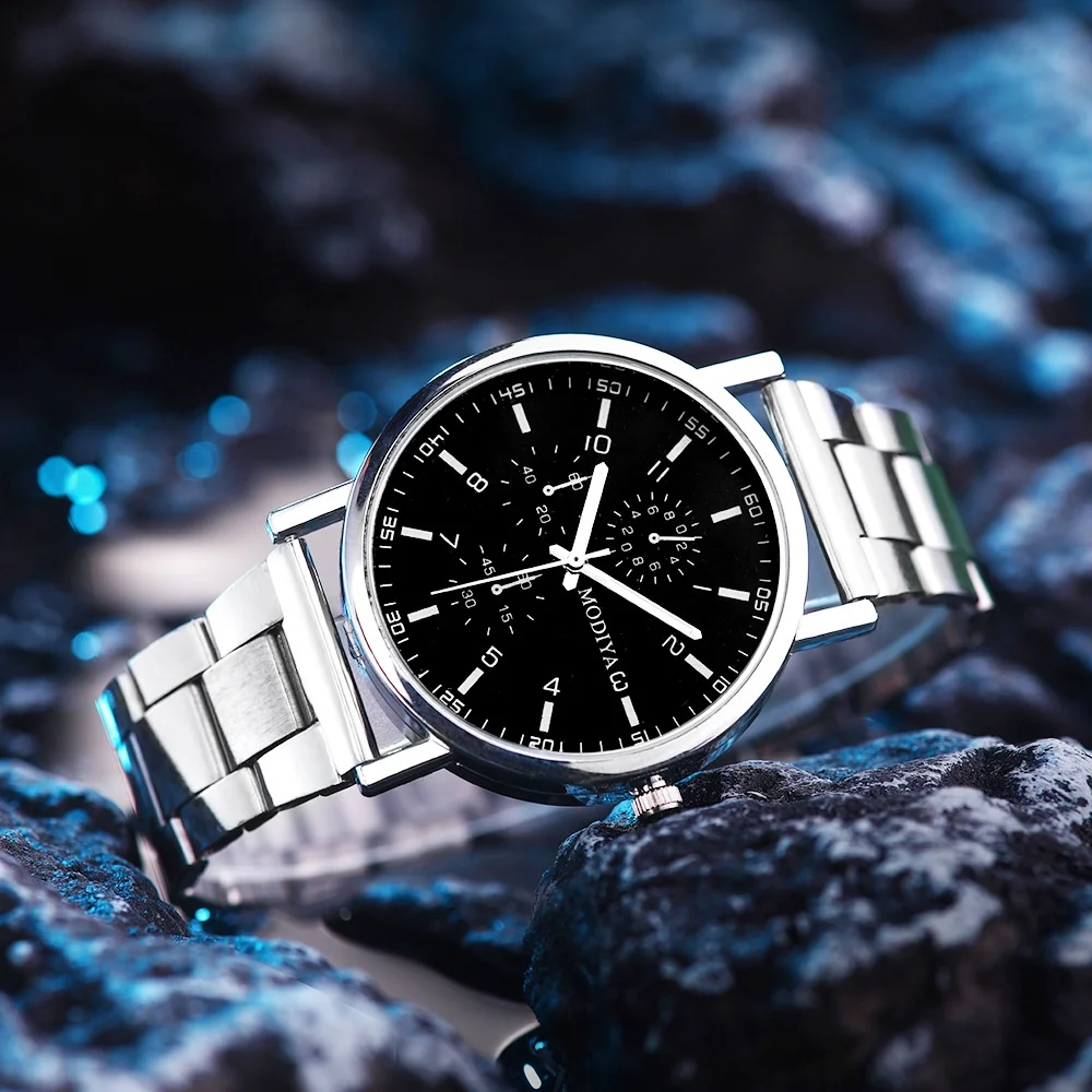 Men's Casual Watch, Stainless Steel Band, Minimalist Daily Timepiece