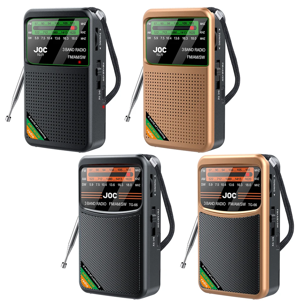 Portable Mini Full Band Radio FM AM SW Radio Built-in Speaker Battery Operated Radio with Display Screen Radio Player for Elder