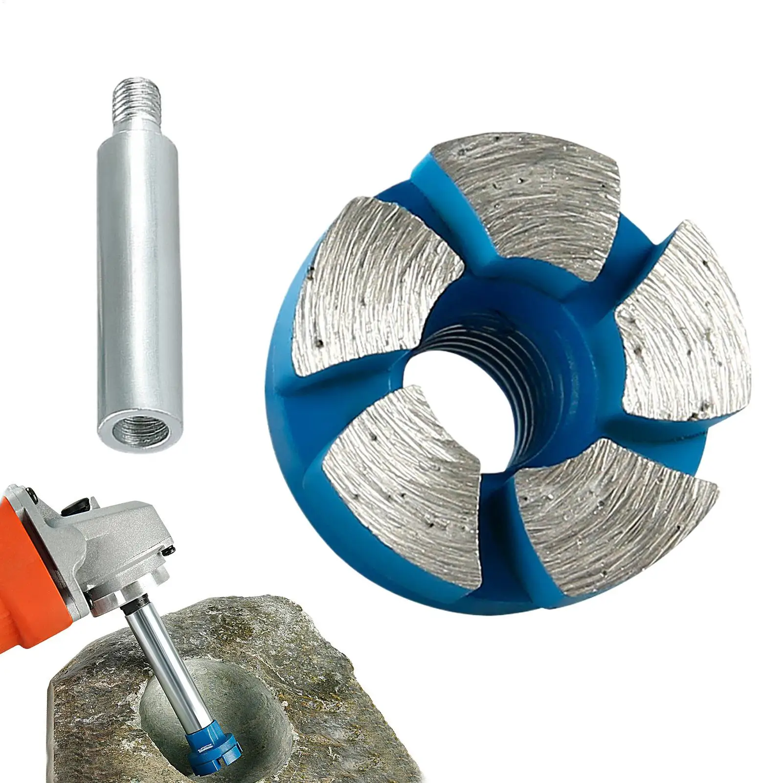 Mini Flat Grinding Head For Stones Grinding Head For Polishing And Cleaning Stone With Extender Pebbles Bottom Deburring