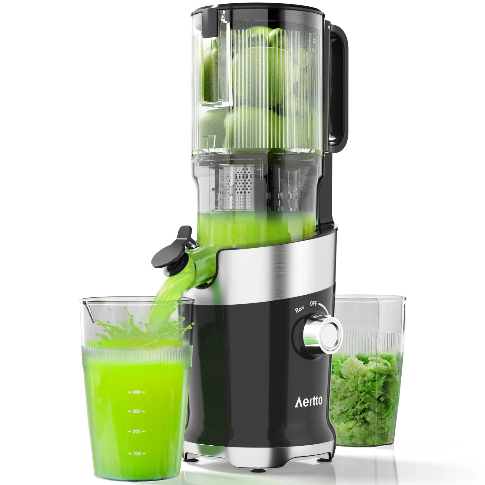 Cold Press Juicer Machine,High Juice Yield,  4.9" Extra-Wide Chute for Whole Fruits Vegetables, Easy to Clea