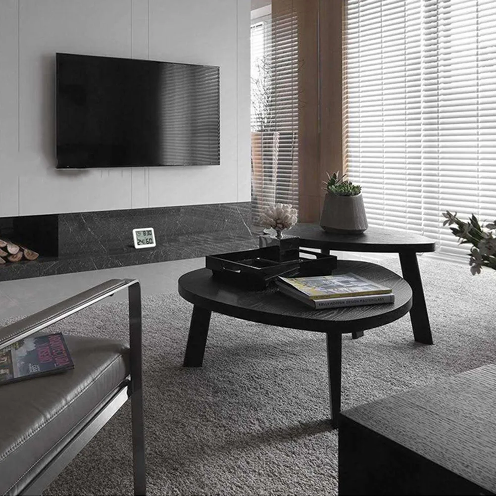 Digital Thermometer Hygrometer Indoor Temperature Humidity Monitor Clock White 24H Max Min Data For Home Office Baby Room