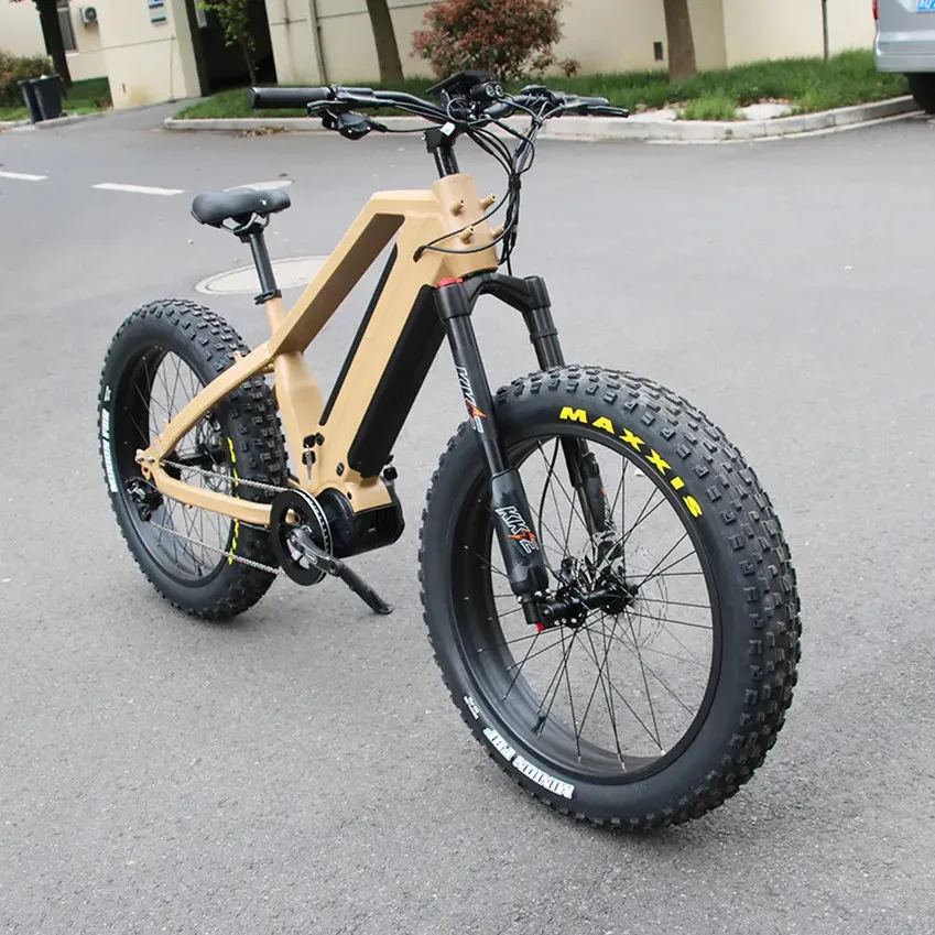 50KM/H 11 Speed Electric Snow Bike Aluminum Frame Fat Tire E Bicycle 48V 15Ah*2 Lithium Battery 1000W Mid Motor Ebike