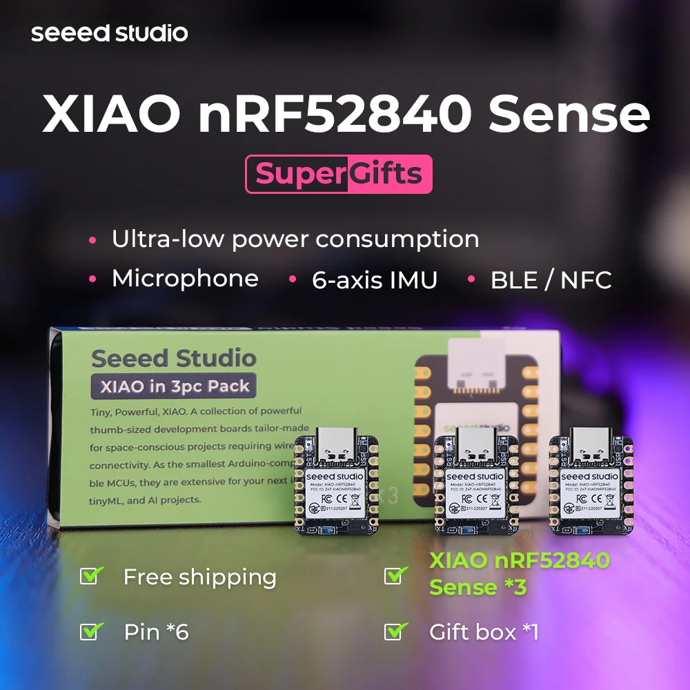 nRF52840 XIAO BLE Sense - Seeed Studio XIAO BLE nRF52840 Sense - TinyML/TensorFlow Lite- IMU / Microphone - Bluetooth5.0