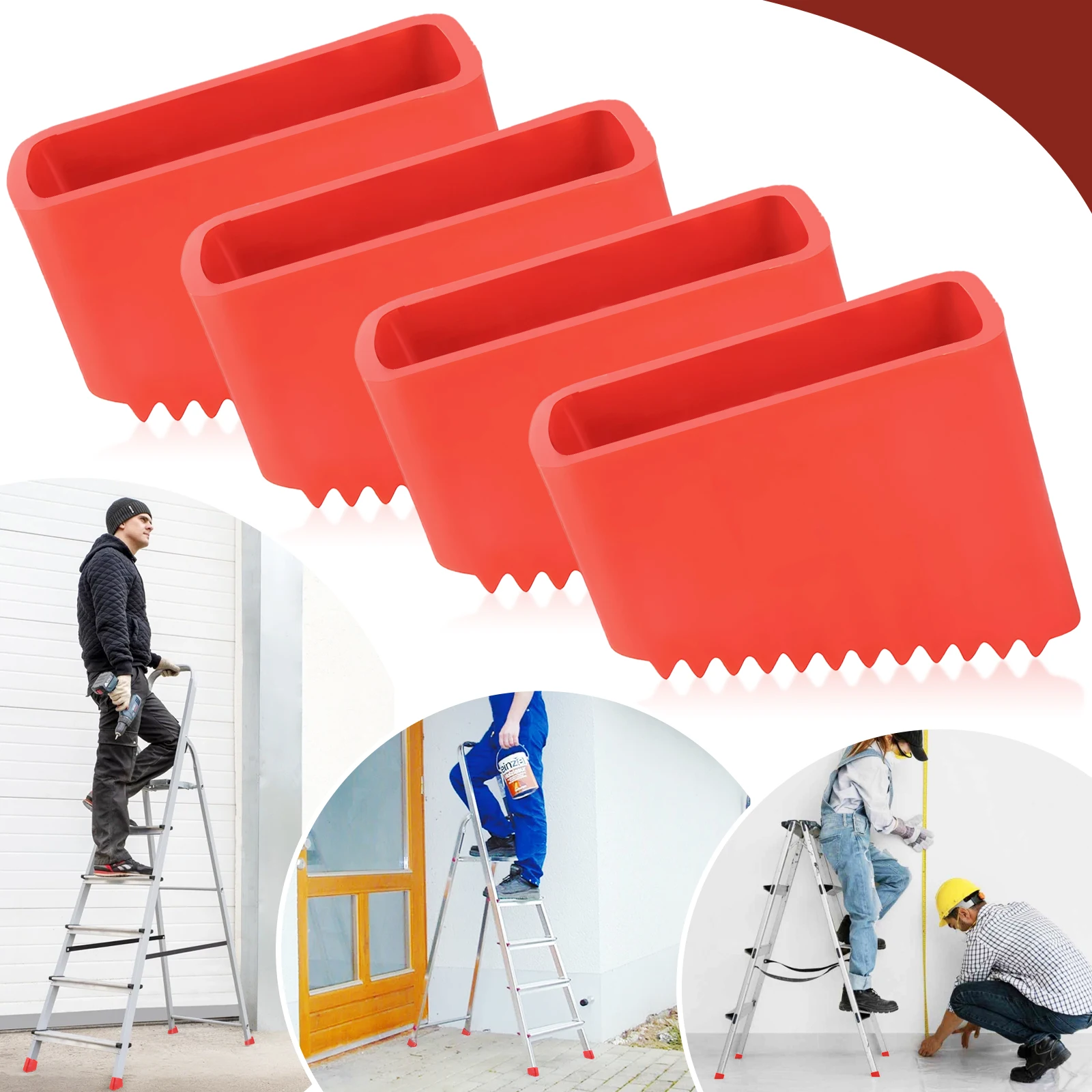 4Pcs Non-Slip Telescoping Folding Step Screw On Ladder Feet Folding Step Screw On Ladder Feet Foot Pads Foot Protective Covers
