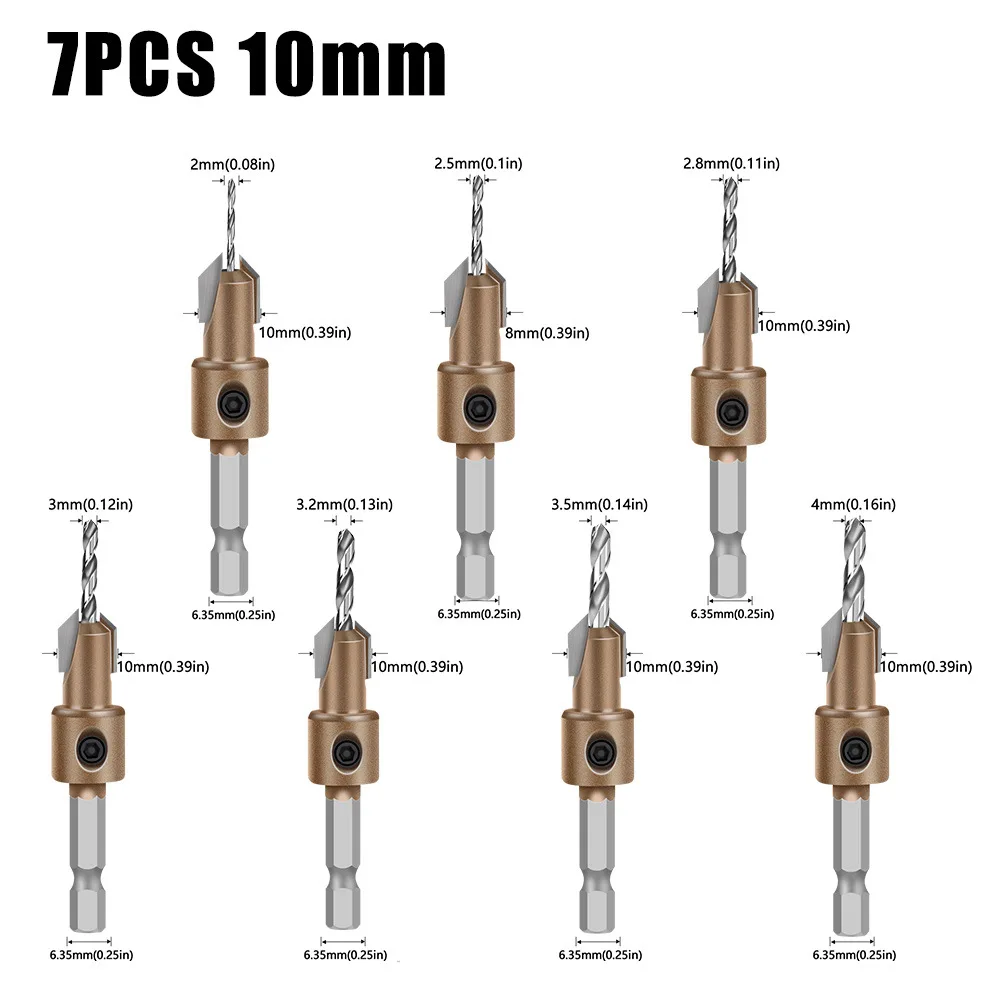 8mm 10mm Shank HSS Woodworking Countersink Router Bit Screw Extractor Remon Demolition for Wood Milling Cutter Woodworking Tools
