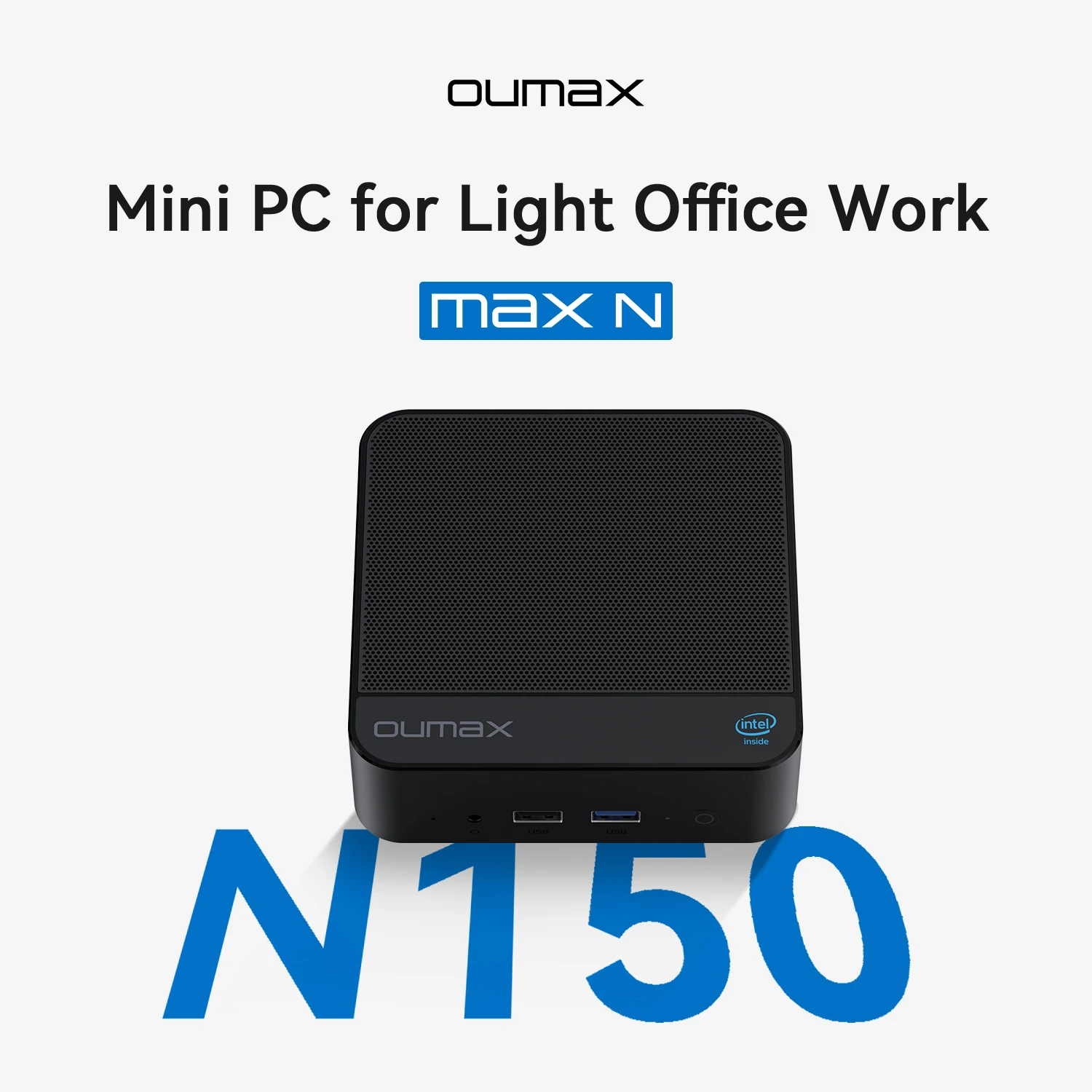 Oumax Mini PC Intel 13th Gen Alder Lake N150 (Up to 3.6GHz), 16GB DDR4 500GB M.2 SSD Mini Computer Win-11Pro /Built-in Dustproof