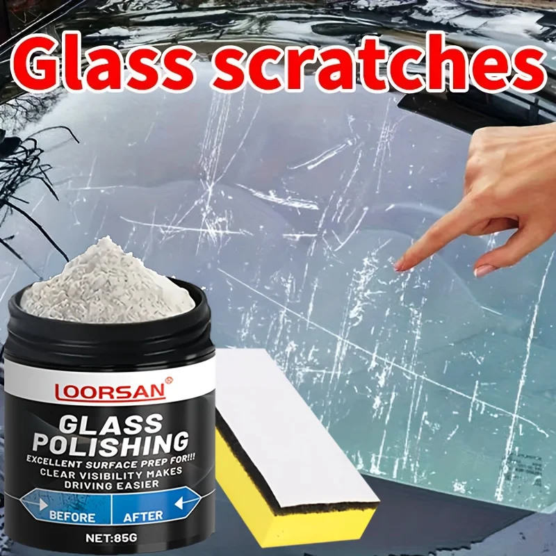 Professional polishing powder for glass surfaces,suitable for quickly restoring the clarity of glass in cars,campers and mirrors