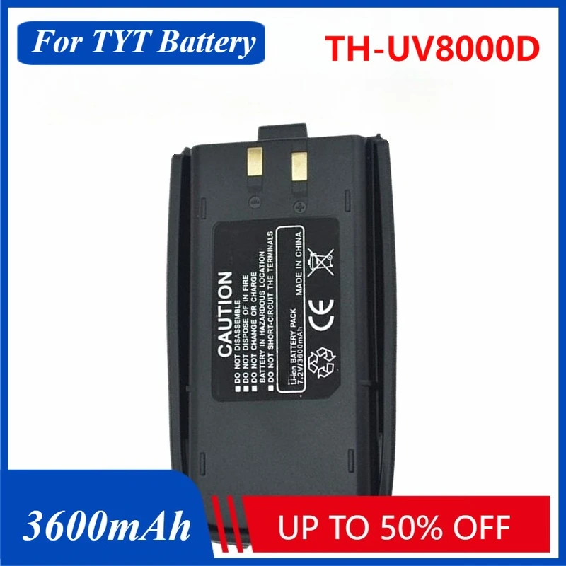7.2V 3600mAh Walkie Talkie Extra Battery for TYT TH-UV8000E UV8000D Two Way Radios TH-UV8000D Rechargeable Li-ion Battery