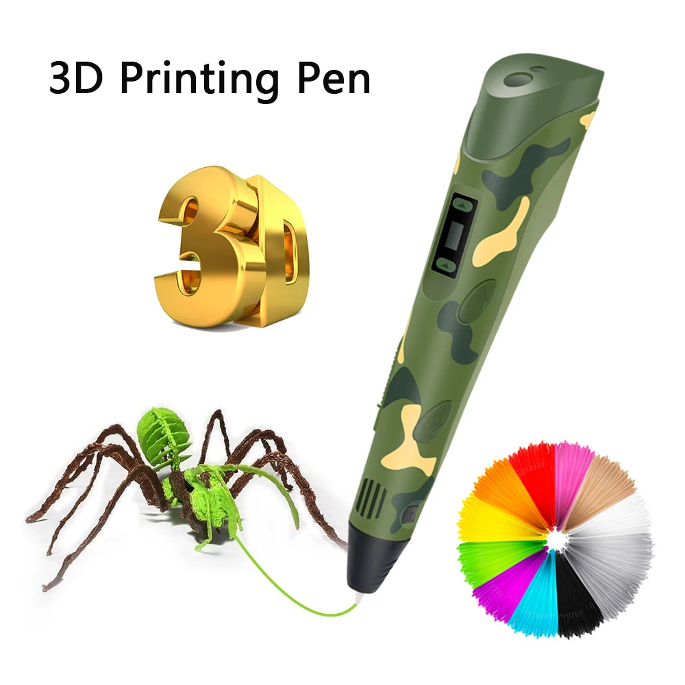 3D Pens DIY 3D Camouflage Printer Pen Drawing Pens 3D Printing Gift Boxes for Kids With PLA Filament 1.75mm Christmas Birthday