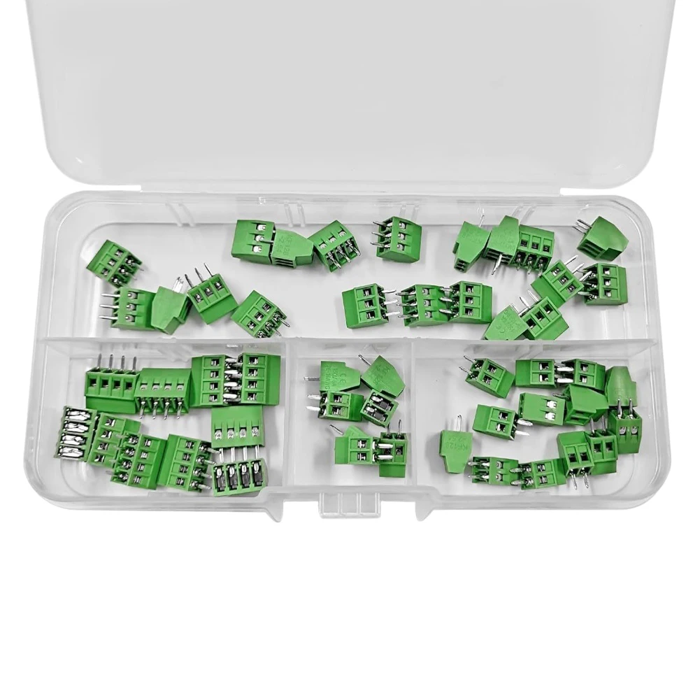 Pack of 50 KF128 PCB Mount Screw Terminal Blocks 2 54mm Pitch 2 Pin 3 Pin 4 Pin for Electronics and Communication Wiring