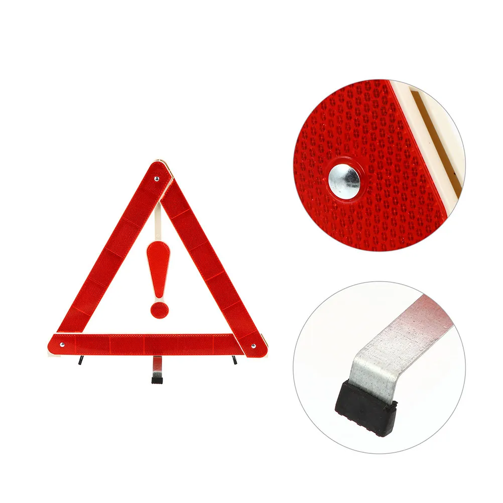 Car Warning Triangle Foldable Safety Sign Plastic Reflective Emergency Road Warning Sign Vehicle Safety Tripod