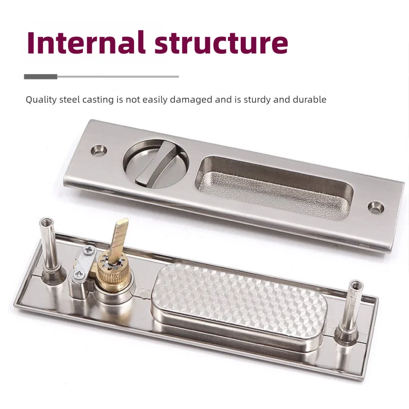 Invisible Door Lock Balcony Wooden Sliding Door Lock With Key Kitchen Bedroom Sliding Door Sliding Door Built-in Hook Lock