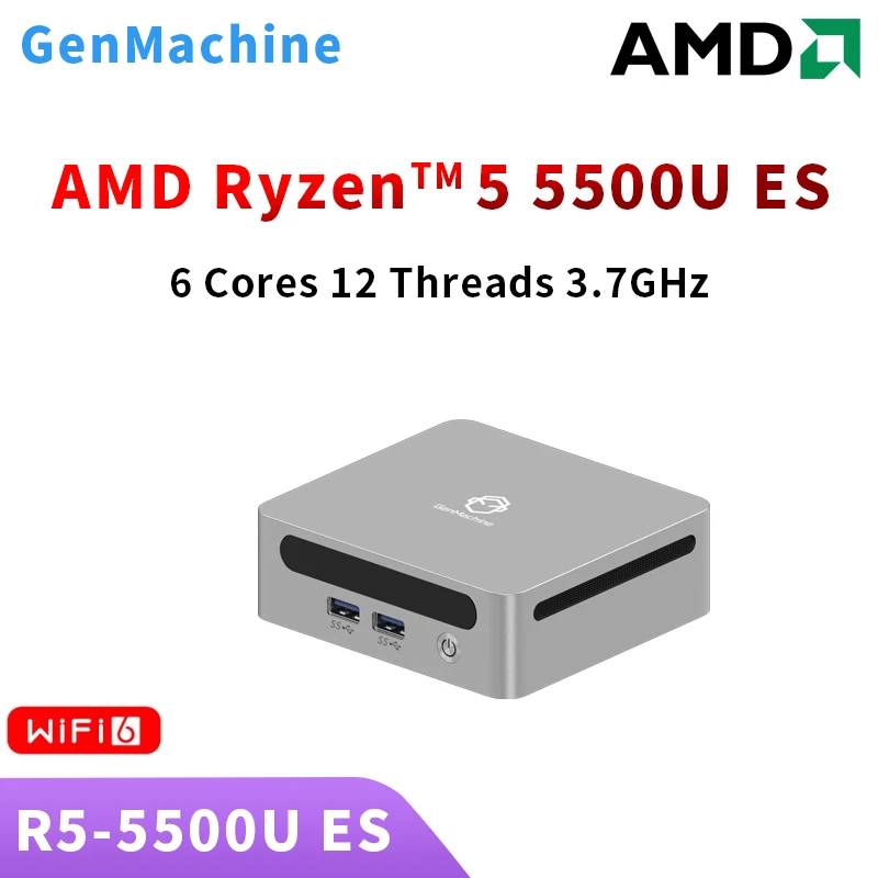 GenMachine Mini PC Ryzen 5500U ES Windows 11 DDR4 3200mhz WiFi6  gaming pc Diy Gaming Computer Ordenador Mini Pc Gamer