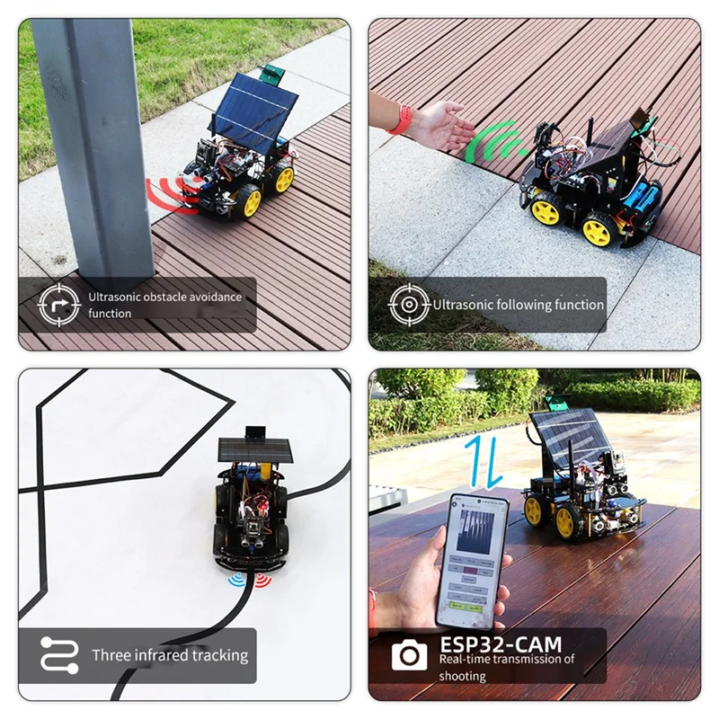 A62K-Solar Camera Programming Education Robot Car Ultrasonic Intelligent Programming Car
