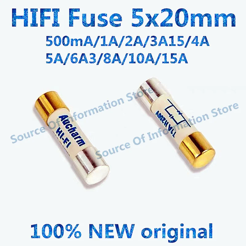 Sterling Silver Fuse 5x20mm Slow-Melting HIFI Audio CD Bilevel Amplifier Compatible 500mA/1/2/3.15A/4/5/6Acoustic Rhythm Aucharm