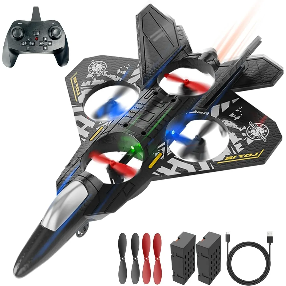 2.4GHz Remote Control Plane for Kids - RC Helicopter with 360° Flips and Colorful Navigation
