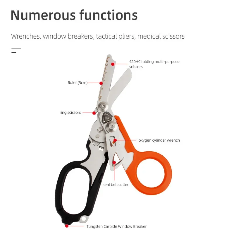 Tactical Multifunction First Aid Scissor for Leatherman Raptors Folding Shears Outdoor Survival Tool Combination EDC Gadget