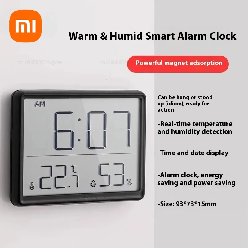 Xiaomi Multifunction Thermometer Hygrometer Automatic Electronic Temperature Humidity Monitor Clock LCD Screen Ultra-thin Clock