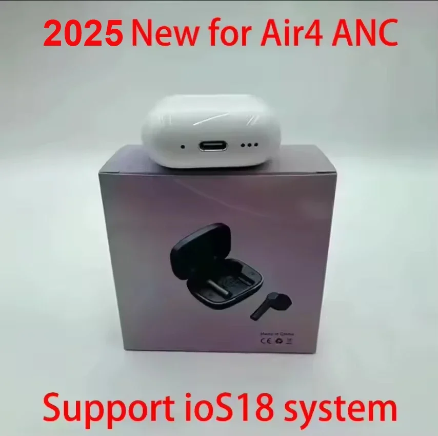 2025 New Bluetooth Wireless Earphones iOS18 ANCAir4 with Active Noise Buffer USB Type-C TW Sports Stereo Earphones