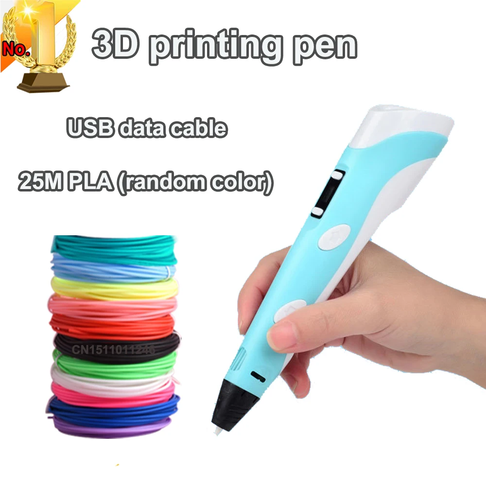 Electronic 3D Printing Pen With LED Display 25M PLA Filament Children USB Drawing Tool Drawing Toy DIY Christmas Birthday Gift