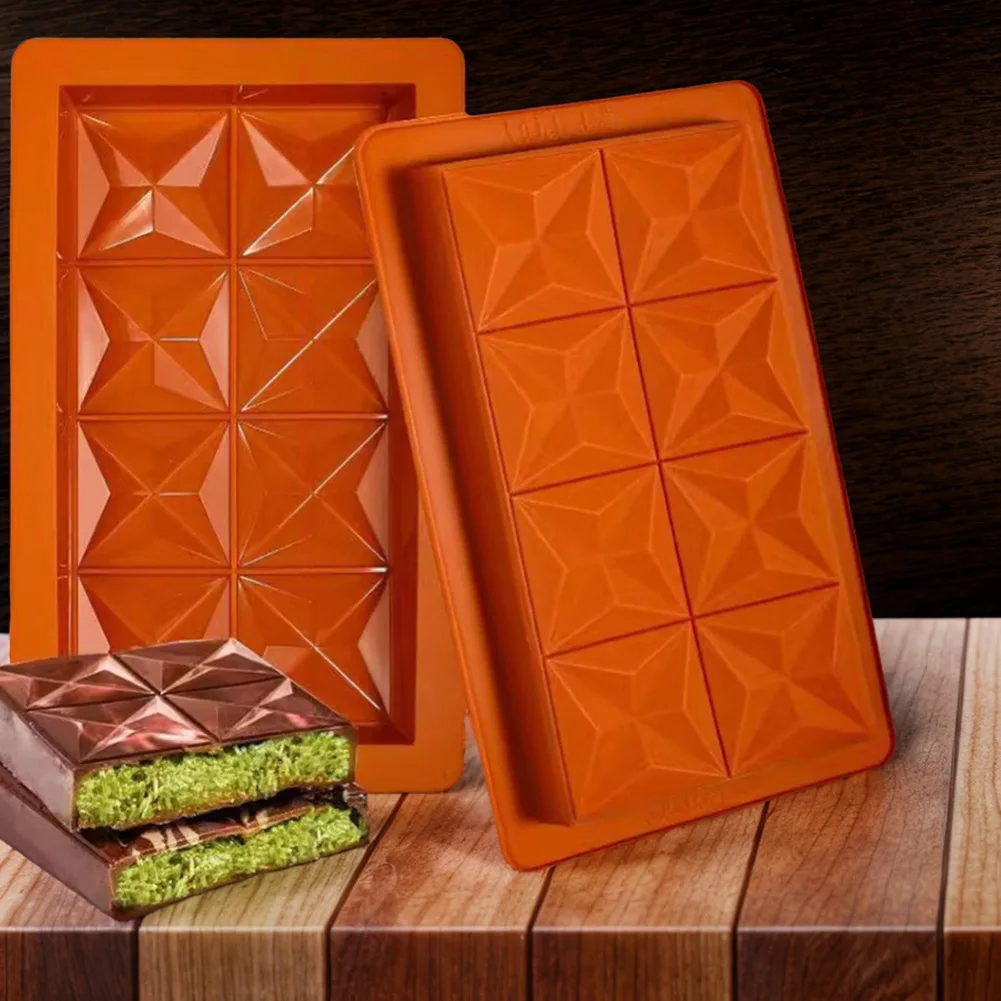 Chocolate Bar Mold Deep with 10Pcs Bags Thick dubai Chocolate Mold for Stuffed Bar Filling Pistachio Break Apart Chocolate Bar