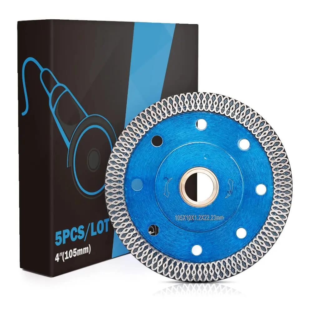 5-Piece Ultra-Thin 4" Diamond Blade Set for Porcelain, Granite & Marble Cutting