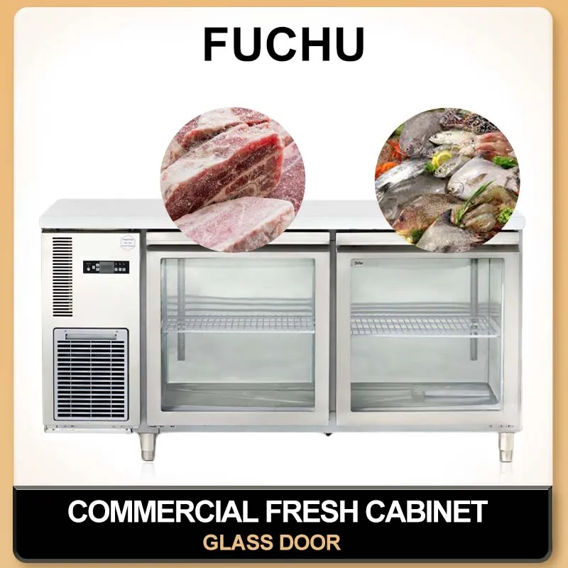 3 Glass Door Commercial Back Bar Cooler Stainless Steel Under Counter Refrigerator Sandwich & Salad Prep Table Stainless Steel