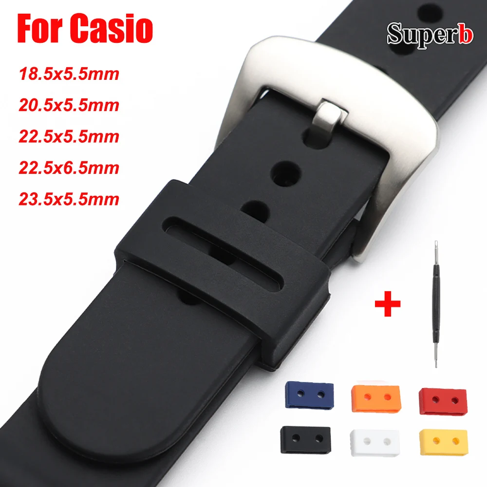 For Casio Rubber Ring Watch Strap Loops Silicone Replacement Watchband Keeper Holder Retainer Movable WatchRing Circle with Tool