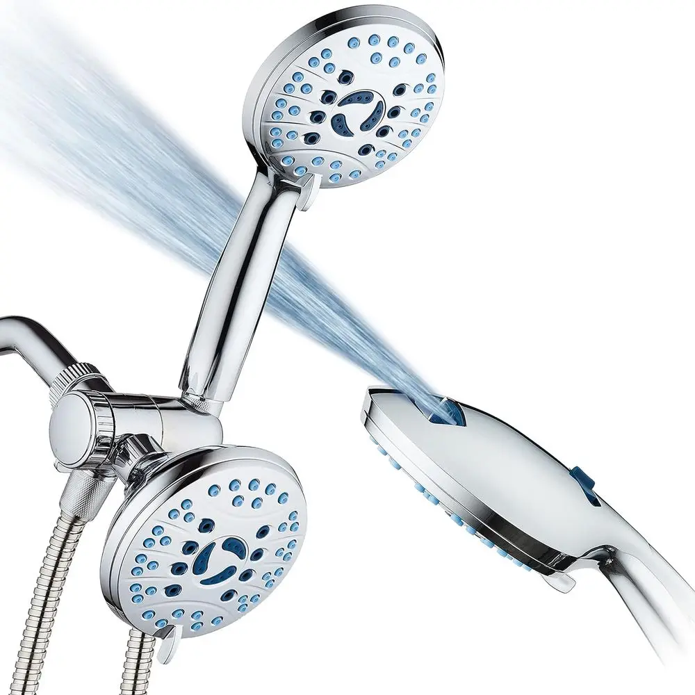 AquaCare As-Seen-On-TV High Prure 48-setting Rain & Handheld 3-way Shower Combo - Anti-clog Nozzles/Tub, Tile & Pet Power Wash/E