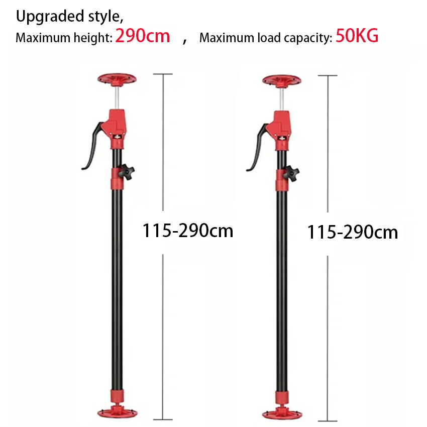 115/290cm(45.3-114 Inch) 3rd Hand Support System,Premium Steel Support Rod For Cabinet Jack,Drywall Jack& Cargo Bars