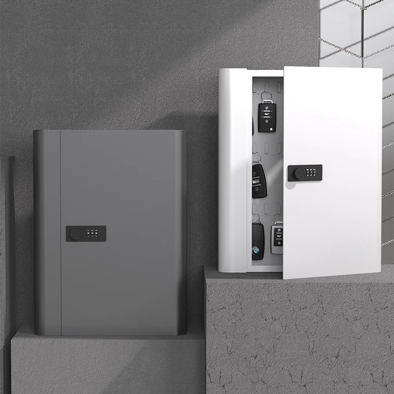 Password lock key box Wall-mounted real estate agency property home car key cabinet 48-digit storage management box