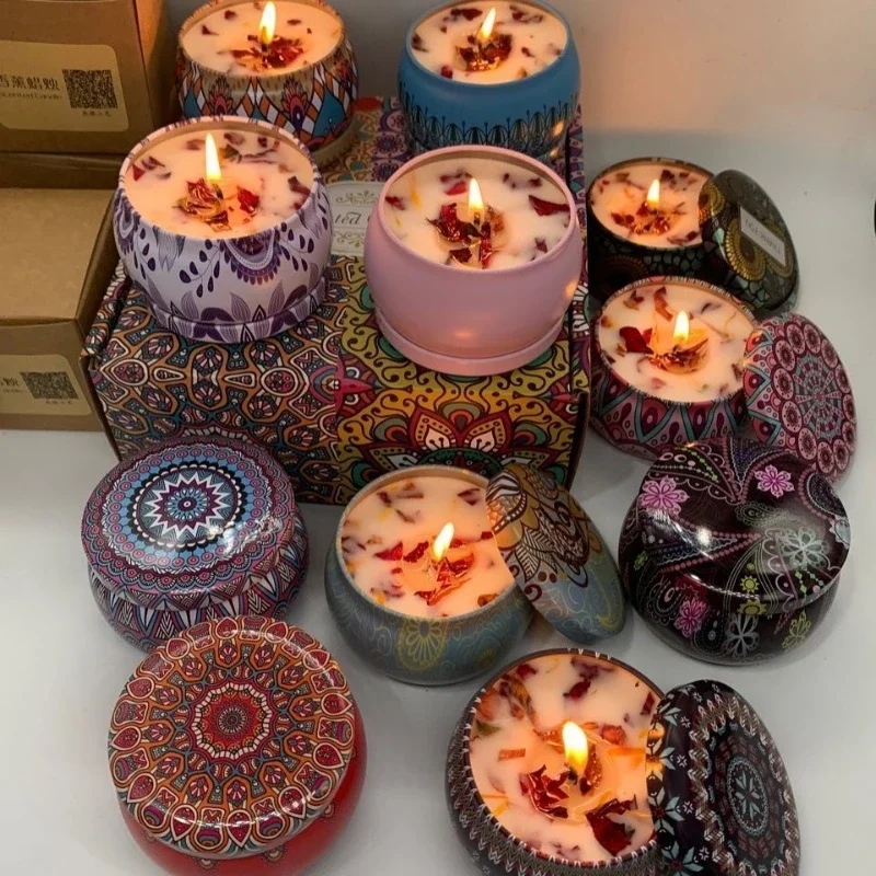 Dried flowers scented candles household sleep aid bedroom gift box wedding souvenir diffuse fragrance calming atmosphere indoor