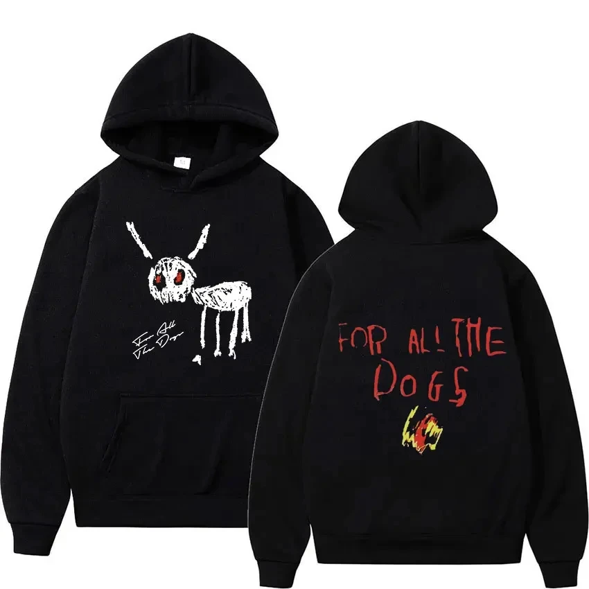New Rapper Cartoon Dog Printed Hoodies Woman Hip Hop Y2K Hoodie Hooded Sweatshirts Pullovers Female Clothing Loose and Casual