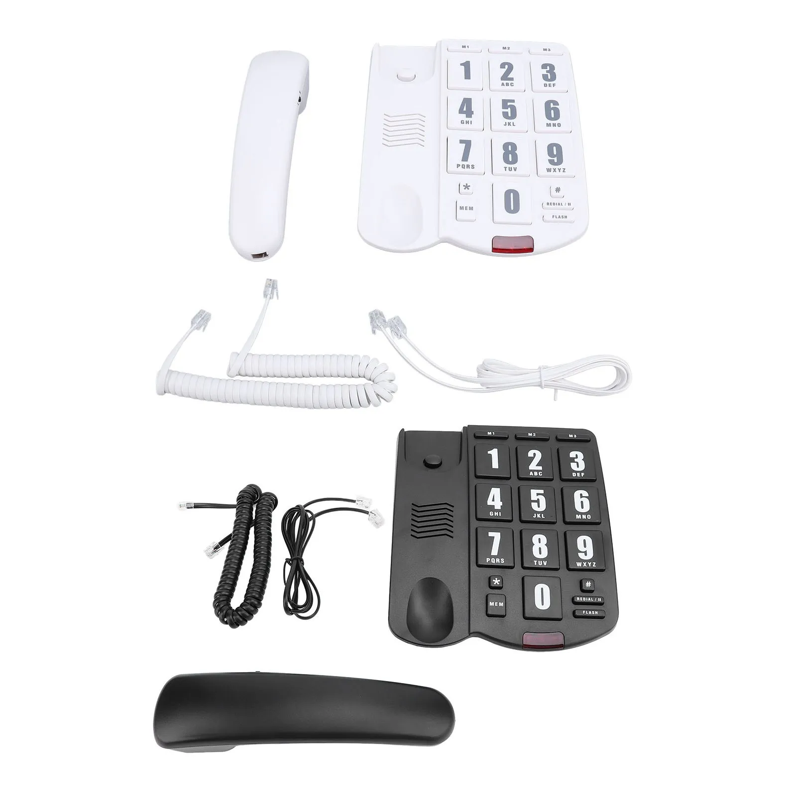 Home Telephone Wall Mountable Adjustable Volume Corded Home Phone Quick  Speakerphone Flashing Alert for Senior for