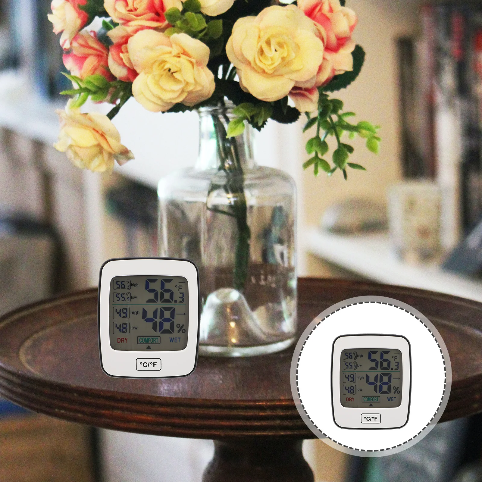 1pc Digital Hygrometer Thermometer Indoor Temperature Humidity Sensor With Max Min Data Auto Reset 24H Display For Home Office