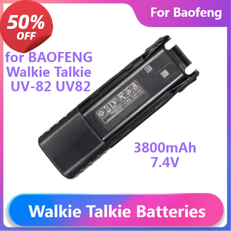 Walkie Talkie Batteries for BAOFENG Walkie Talkie UV-82 UV-8D UV-89 UV-82HP UV-82XP Two Way Radios Battery 3800mAh