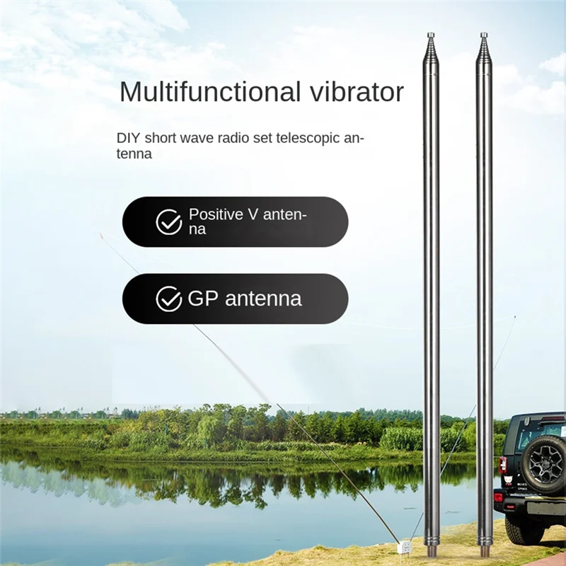BD7IBI 5.2M Stainless Steel Whip Antenna Pull Rod for HF Radio Positive V Antenna GP Antenna DIY M10 Interface Antenna YDH