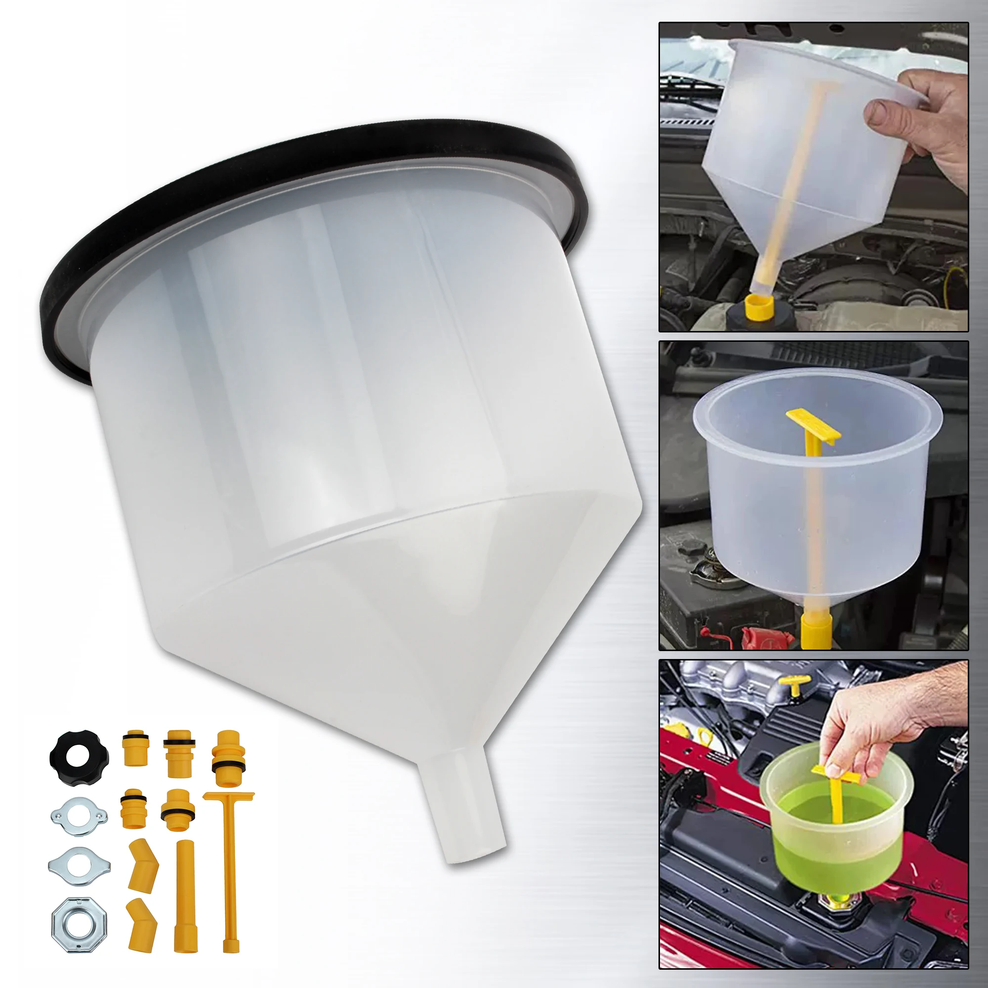 15PCS/Set Motorcycle Coolant  plastic Funnel Kit Radiator  plastic Spill Proof Cooling System For Motorbike Cooling System